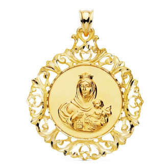 Medalla de Oro Virgen del Carmen Calada 38x31mm