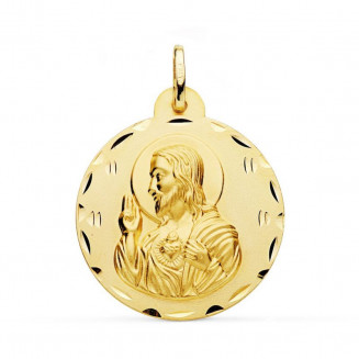 Medalla corazón de Jesús – Tallada 21mm