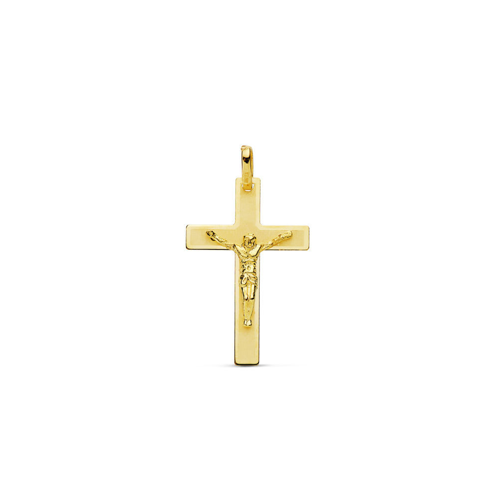 Cruz de oro con Cristo Plana 29×19 mm