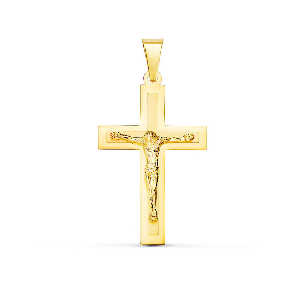 Cruz de oro Cristo – Plana 30×20 mm