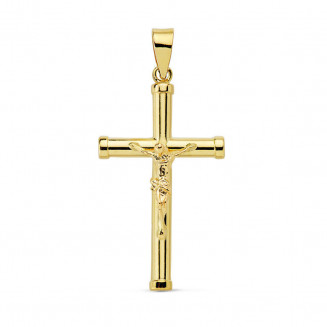 Cruz de oro Cristo – Tubo detalle 25x16x2 mm