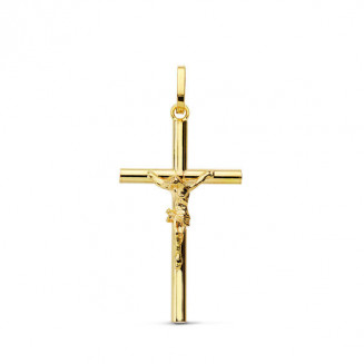 Cruz de oro con Cristo 25x14x2 mm