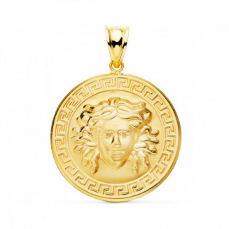 Medalla de oro amarillo con Medusa de 25 mm