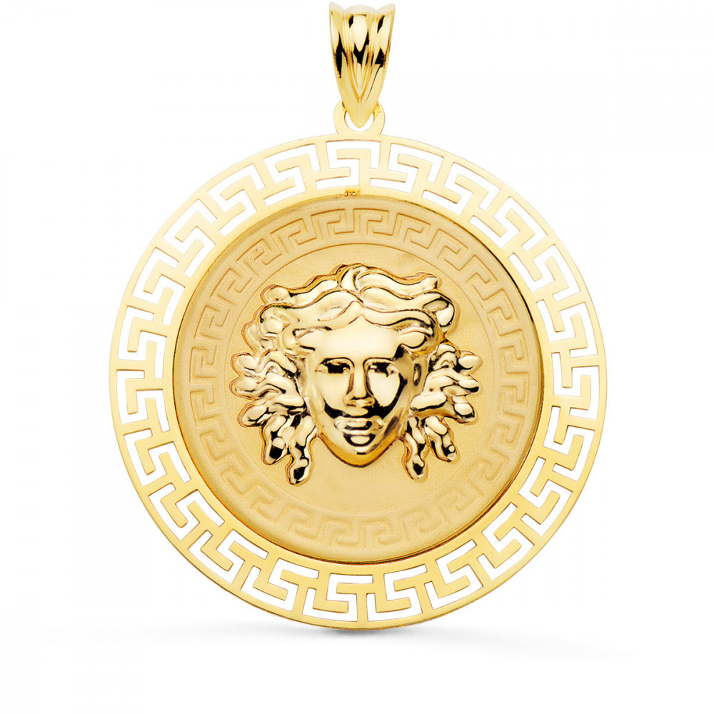 Medalla en oro amarillo de Medusa