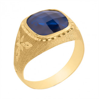 Sello de oro satinado – Circonita azul